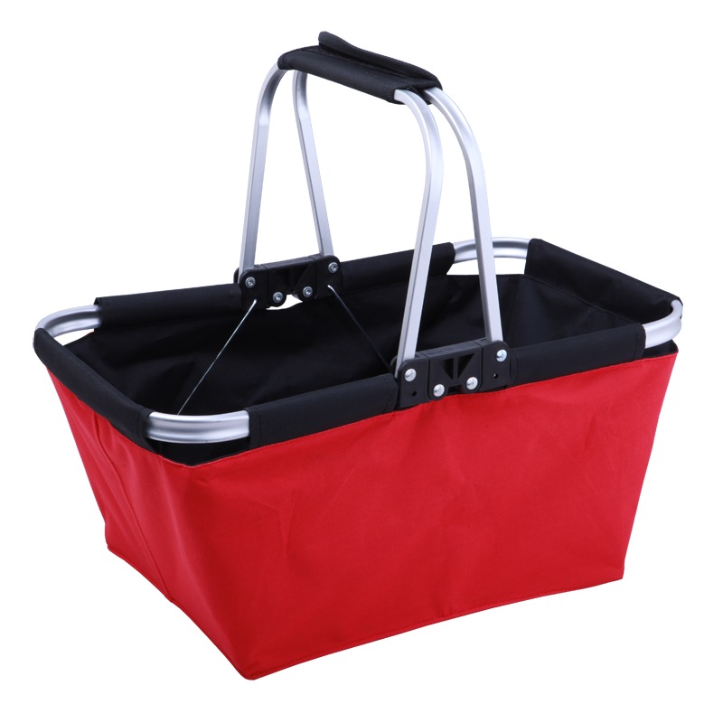Eugene foldable shopping basket, red/black photo