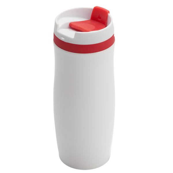 390 ml Viki insulated mug, red/white photo